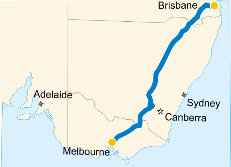 Inland Rail route map