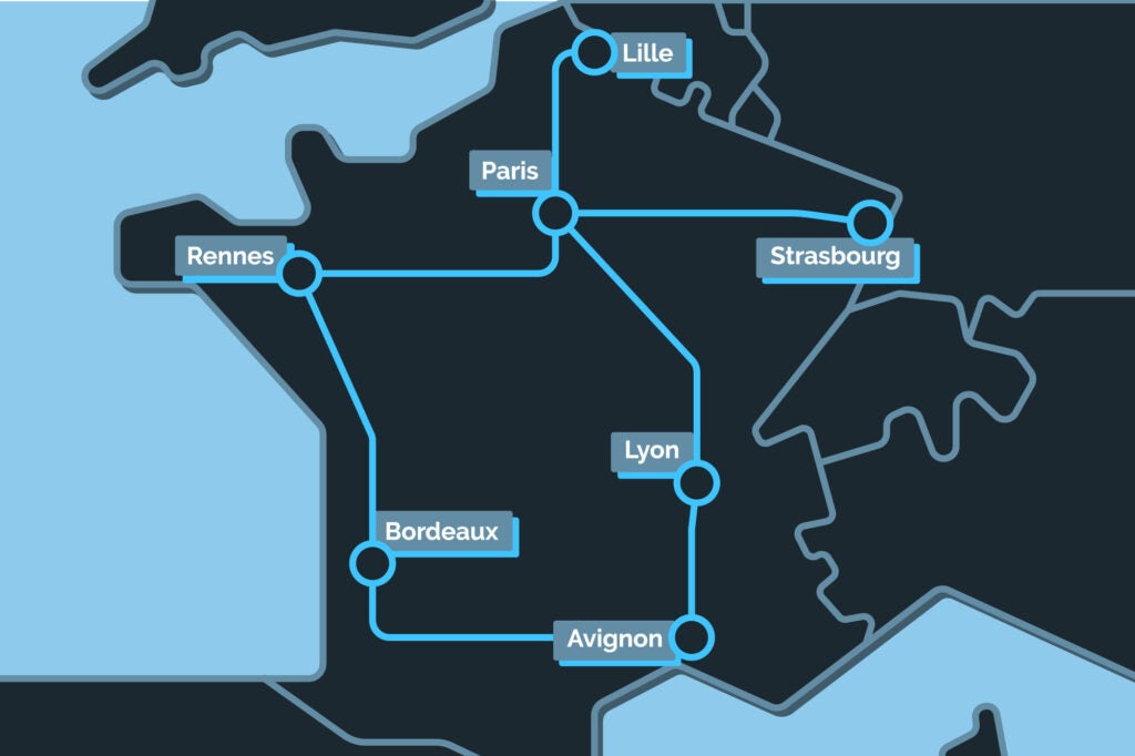 illustraition of the French high-speed rail network