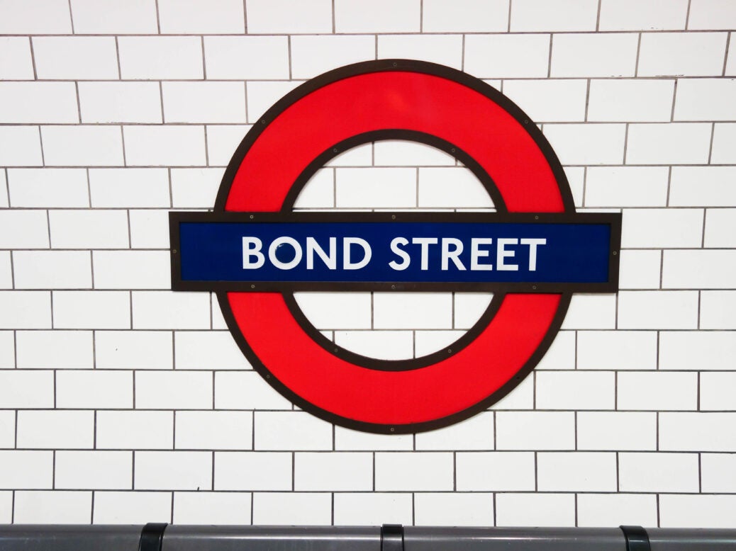 Photo of the Bond Street station roundel