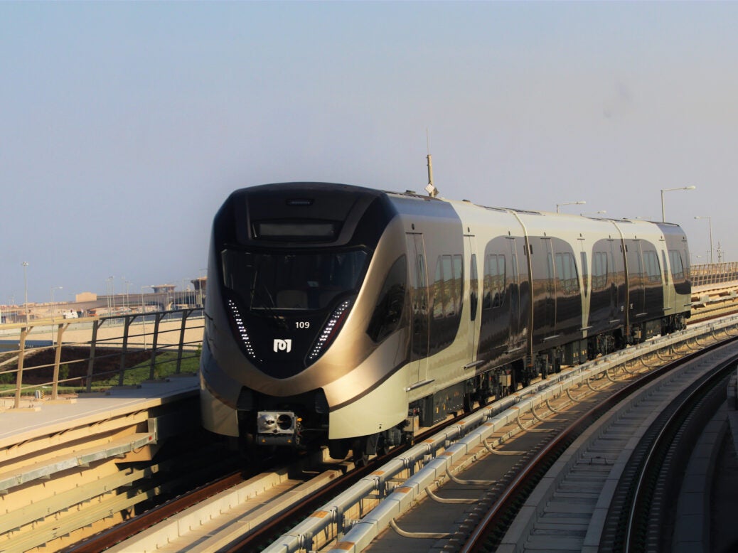 Photo of the Doah metro train in Qatar
