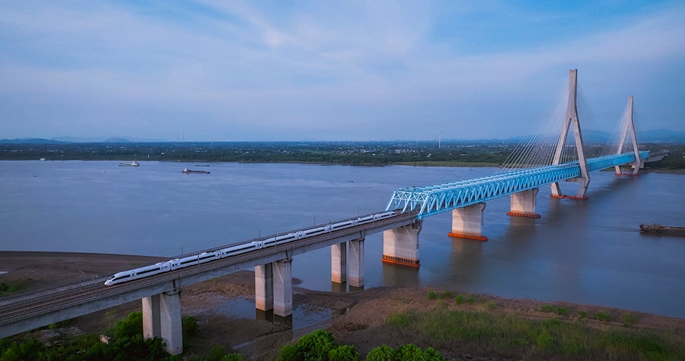 Rail bridge over the Yangtze River in China