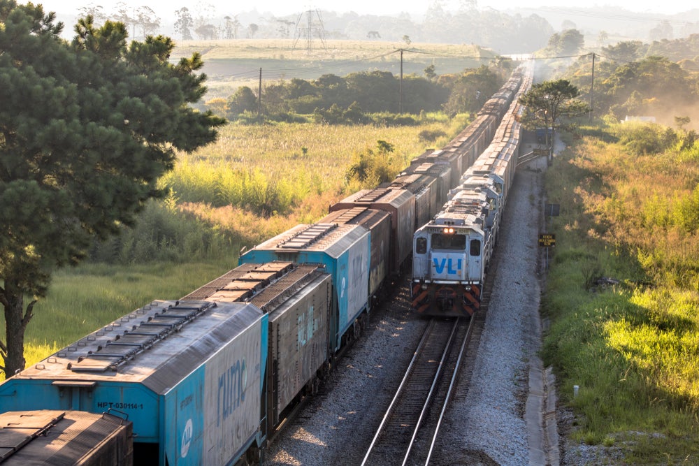 photo of freight rail operations in Brazil
