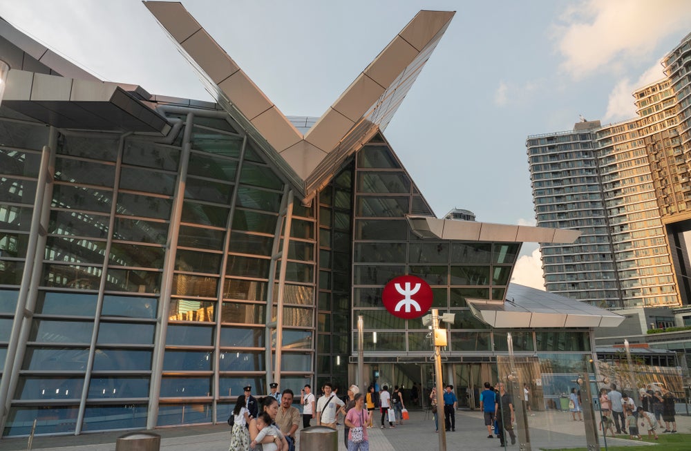 A high Speed railway station in Hong Kong