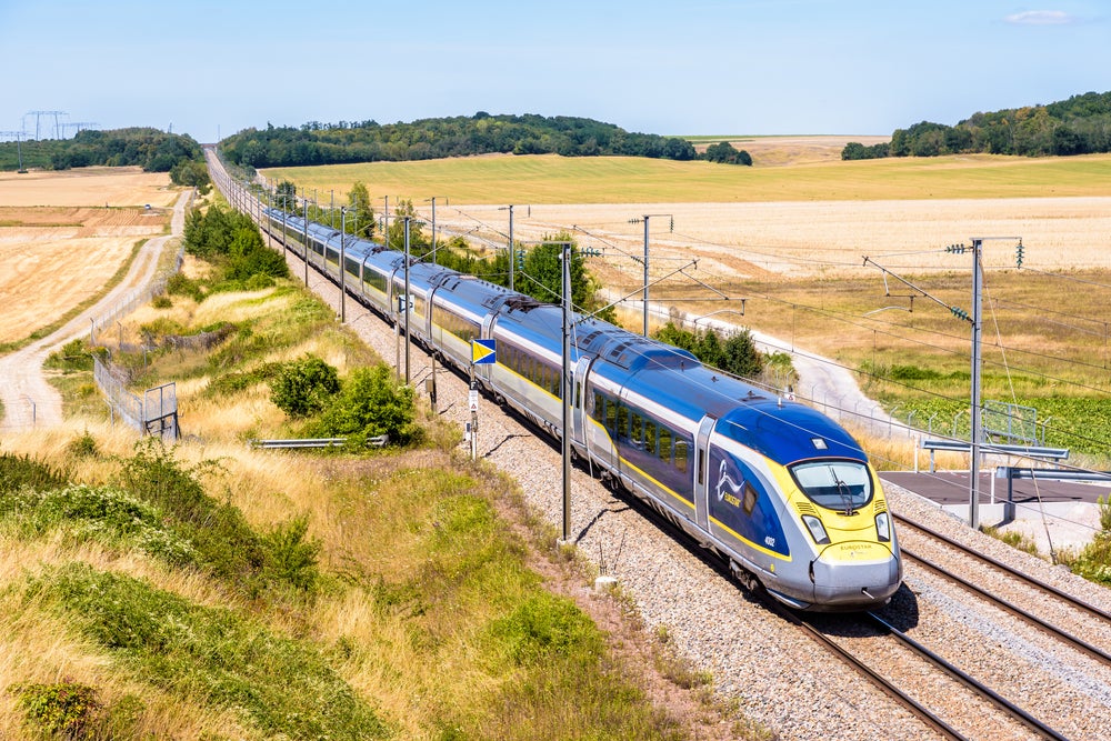 A Siemens Velaro Eurostar e320 travelling through France.