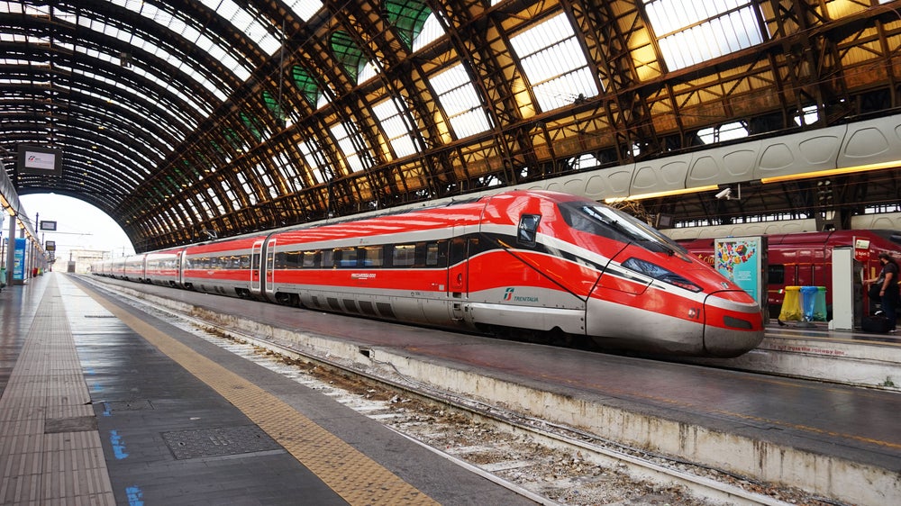 A Trenitalia Frecciarossa 1000 high-speed train at Milan Central Station